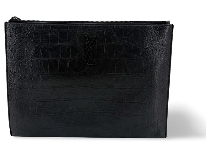 Autre Marque Saint Laurent Uptown Card Case Leather Black
