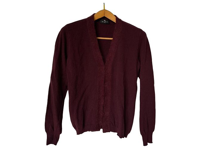 Etro Cardigan aus bordeauxroter Wolle