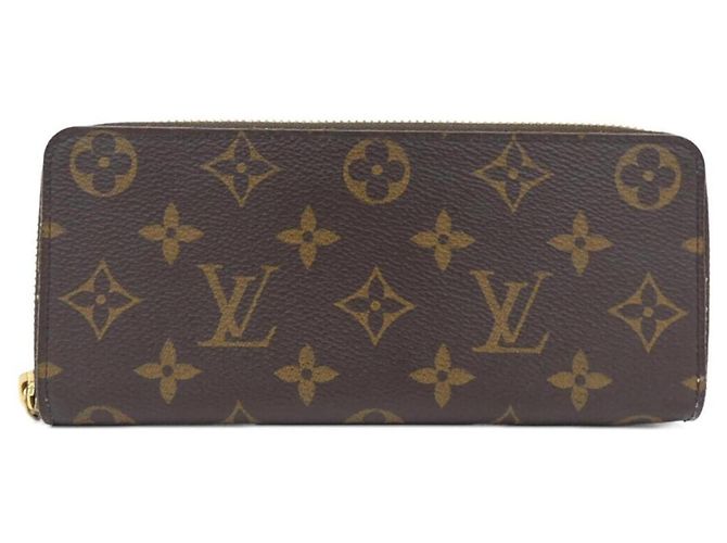 Louis Vuitton Monogram Portefeuille Clemence Wallet Brown Pink