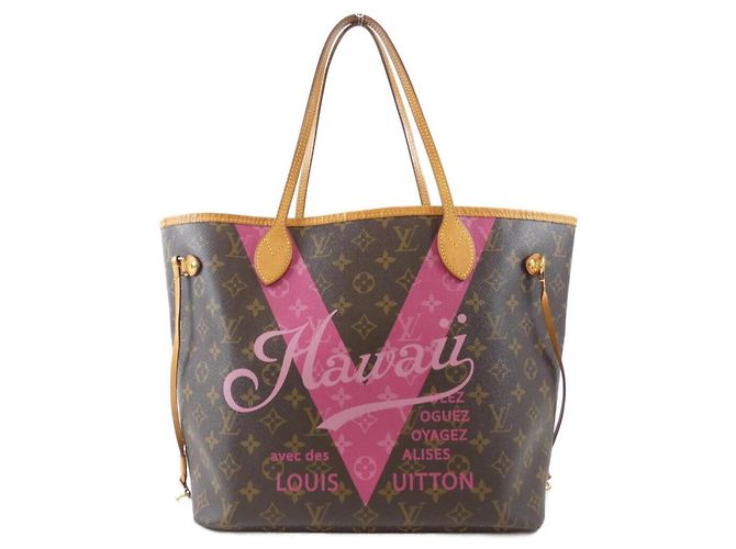 Sac à main Louis Vuitton Monogram V Neverfull MM Marron Rouge