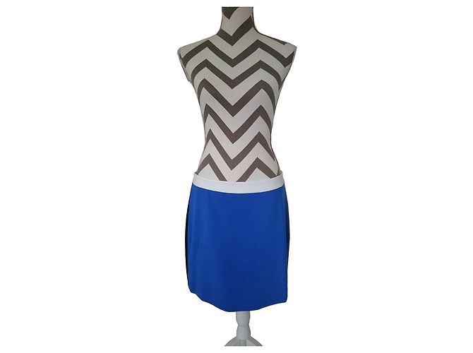 Diane Von Furstenberg Sloane Bicolor Minirock Weiß Blau Marineblau