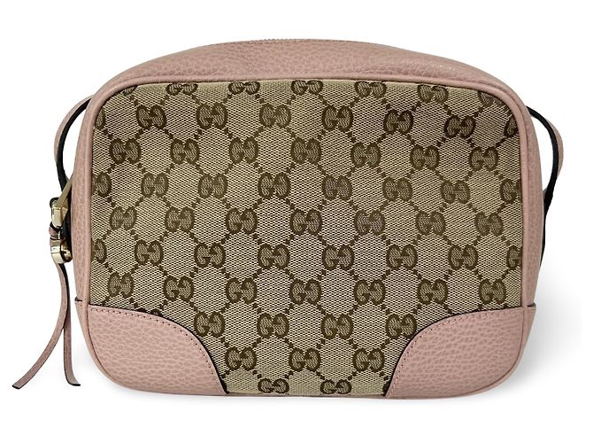 Mini bolsa Gucci Bree Disco GG em lona com couro Marrom
