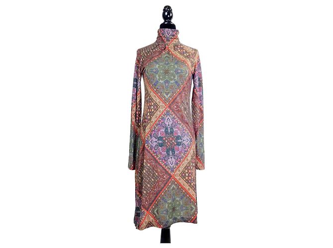 Etro Paisley-Print Kleid Multicolour Mehrfarben