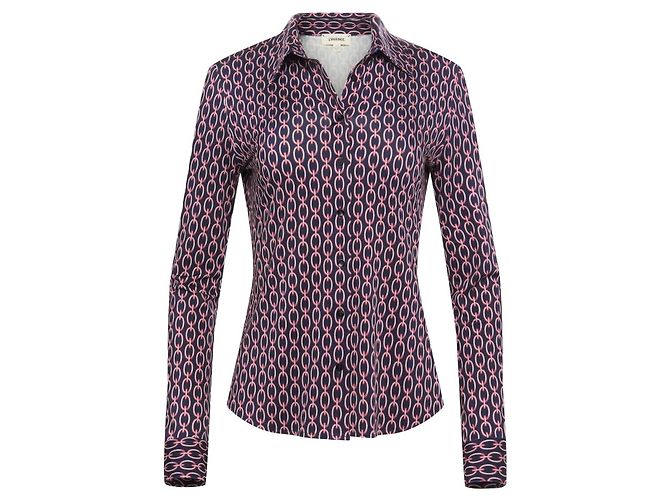 L'Agence L’Agence Harmony Chain Print Bluse Pink Dunkelblau