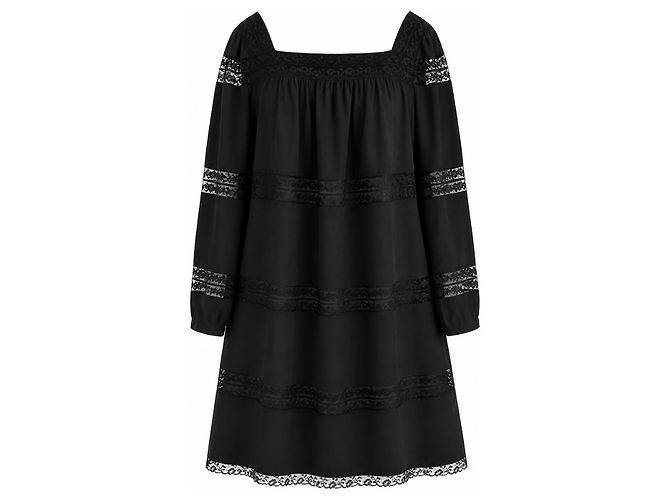 Prada Abito Mini in Seta e Pizzo Primavera 2015 Nero
