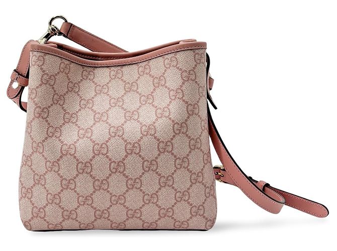 Borsa a secchiello Gucci GG Emblem GG Coated Canvas Rosa