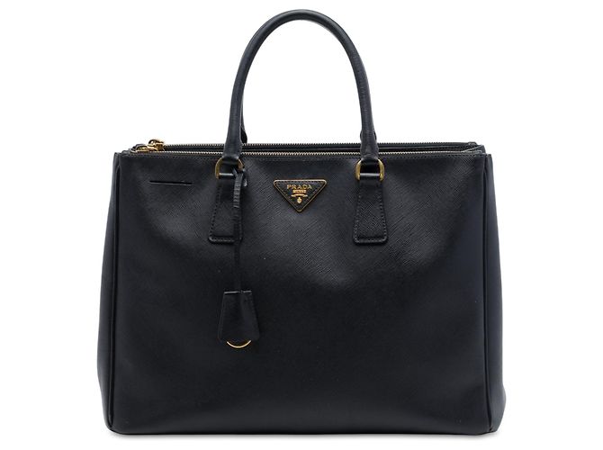 Bolsa Prada Medium Saffiano Lux Galleria Double Zip Preta Preto