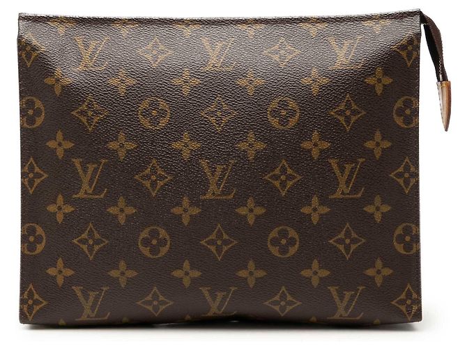 Bolsa de aseo Louis Vuitton Monogram marrón 26 Clutch Bag Castaño