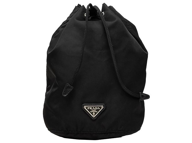 Pochette à cordon de serrage Prada Tessuto noire