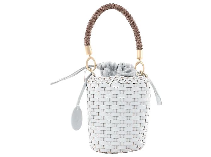 Autre Marque Borsa in pelle con manico Eleventy in blu Beige