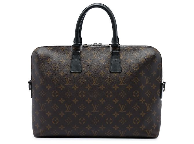 Borsa Business Louis Vuitton Monogram Macassar Porte Documents Jour Marrone