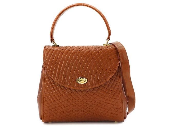Bolsa de couro acolchoado Bally Marrom