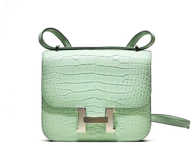 Hermès Constance 18 Mini Alligator Matt Vert d’Eau Verde claro