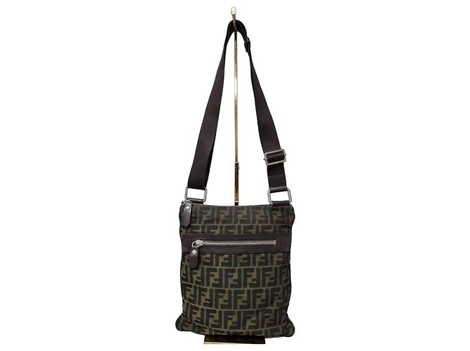 Borsa a Tracolla Fendi Zucca FF Marrone Monogramma