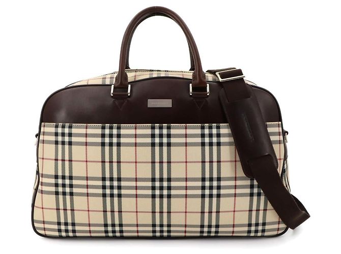 Borsa a mano e spalla 2-Way Boston Burberry Nova Check Marrone Beige