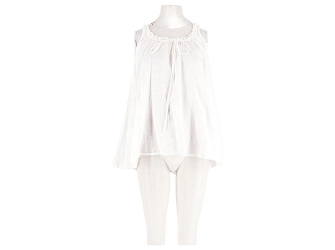 Autre Marque Top in cotone bianco COLLUSION XS