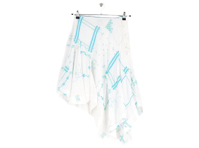 Autre Marque Jupe blanche et turquoise White