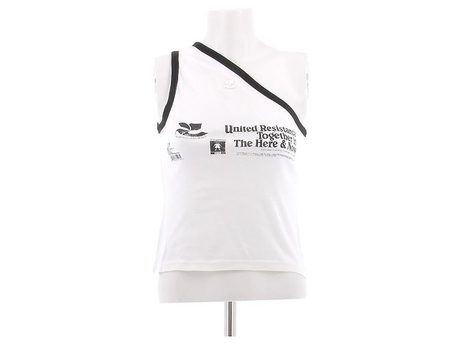 Courreges Camiseta asimétrica blanca Blanco
