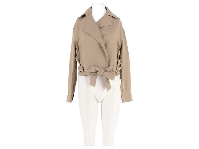 Autre Marque M&S Kurze Jacke Beige Viscose XS