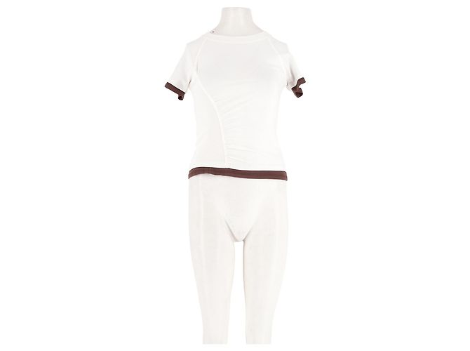 Autre Marque Top de algodão branco Damson Madder