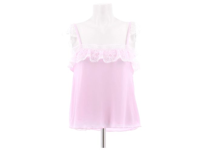 Autre Marque Top rosa con encaje