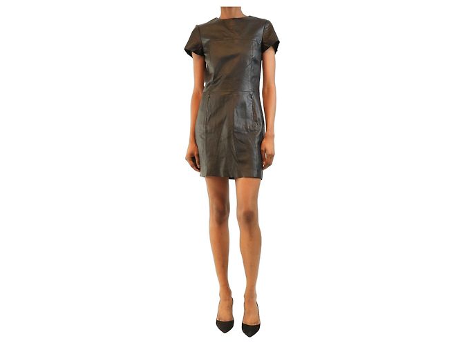 Autre Marque Mini vestido de cuero negro - size S