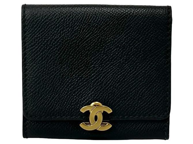 Chanel Vintage Coco Mark Leather Coin Purse