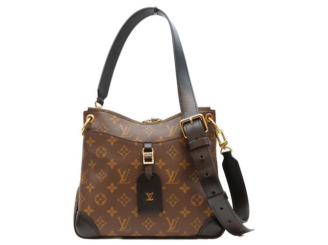 Sac à épaule Louis Vuitton Monogram Noir Odeon NM PM Marron