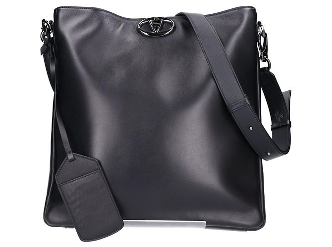 Borsa a tracolla Valentino in pelle di agnello nera Nero