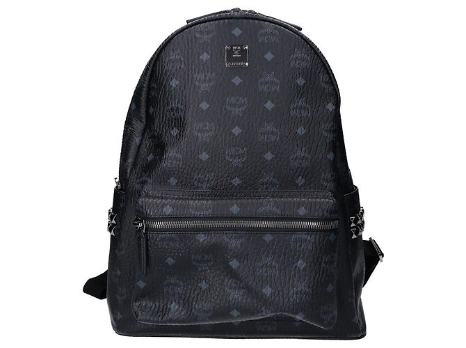 MCM Visetos Side Studded Backpack Black