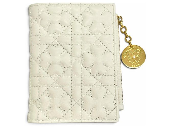 Christian Dior Lady Dahlia Compact Bi-fold Geldbörse Roh