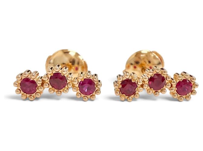 Orecchini a lobo Christian Dior Mimi Rose Rosso D'oro