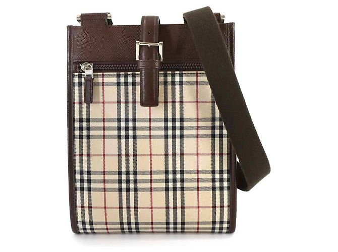 Borsa a tracolla Burberry Nova Check Marrone Beige