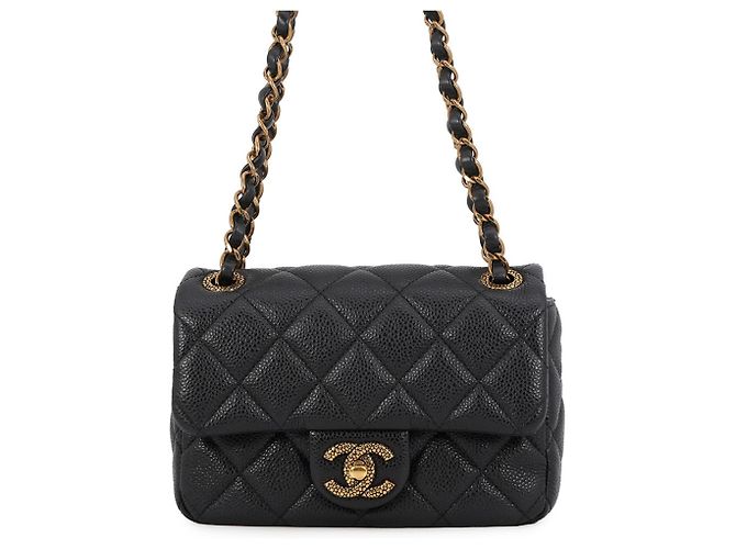 Borsa a tracolla Mini Matelassé con catena Chanel Nero