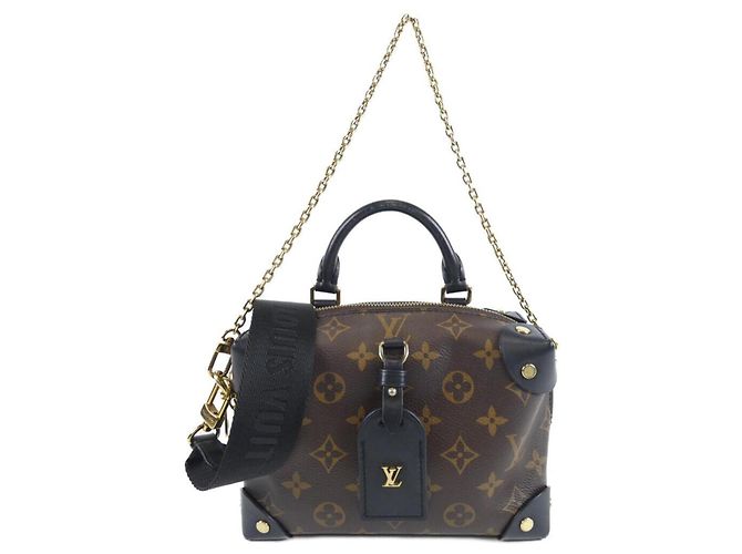 Borsa Louis Vuitton Monogram Petite Malle Souple Marrone Nero