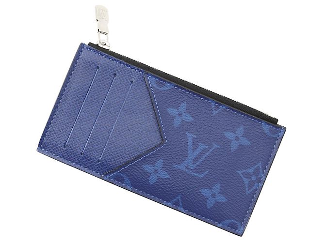 Portamonete Louis Vuitton Taiga Monogram Blu Monogramma