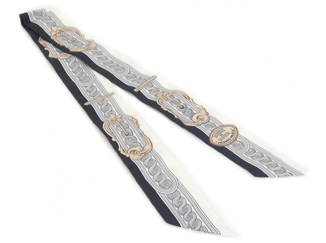 Hermès Pañuelo Twilly Hermes BRIDE DE COUR Negro Blanco