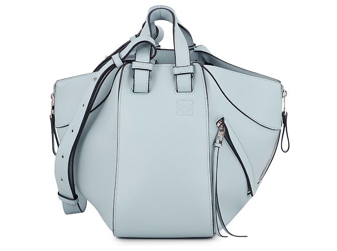 mala Loewe Hammock Small em pele de vitelo Azul