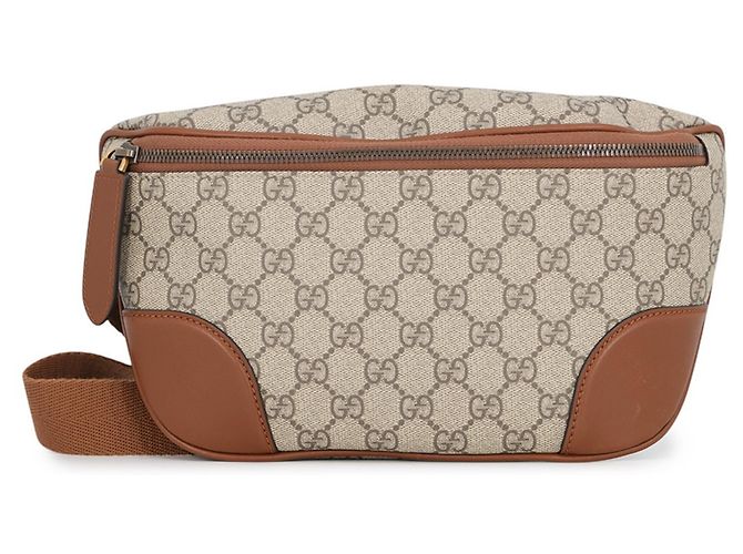 Borsa a tracolla Gucci GG Emblem Medium in pelle Marrone