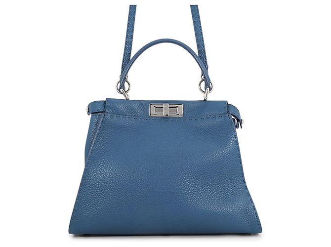 Borsa Fendi Peekaboo Regular Blu