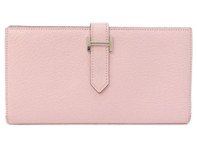 Hermès Hermes Bearn Soufflé Long Wallet Pink