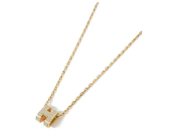 Hermès Collar Hermes Pop H MINI Beige Dorado