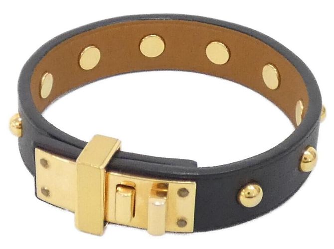 Hermès Bracciale Hermes Mini Dog Clou Long Nero D'oro