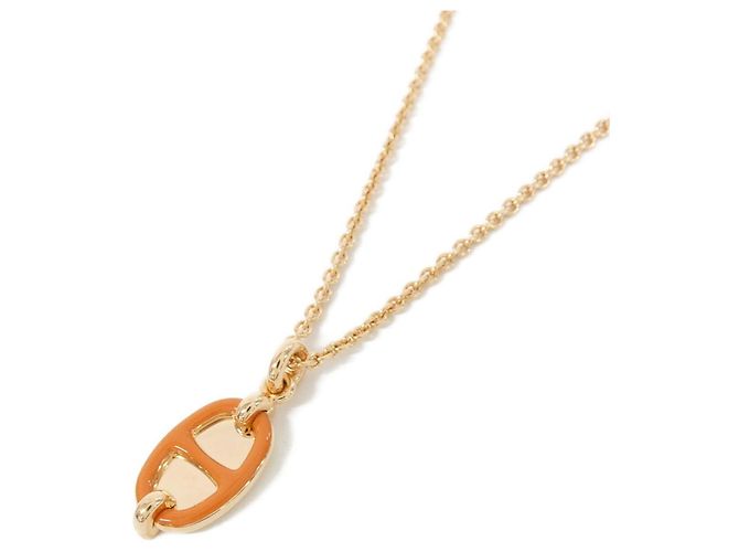 Hermès Collana Hermes Mini Maillon PM D'oro Arancione