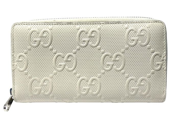 Cartera larga Gucci en cuero blanco