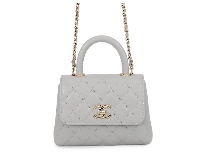 Chanel Matelassé Mini Handtasche Grau