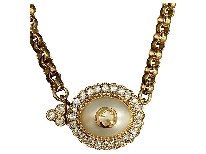 Collar Gucci chapado en oro Dorado