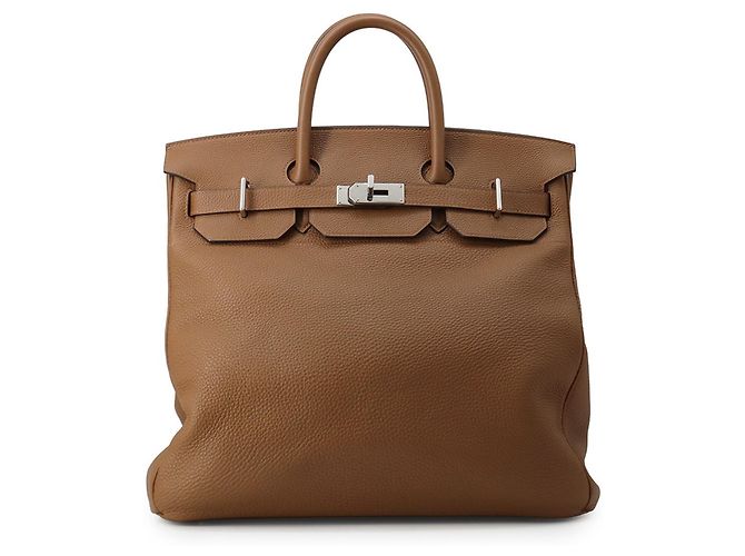 Hermès Bolso Hermes Haut à Courroies 40 Castaño