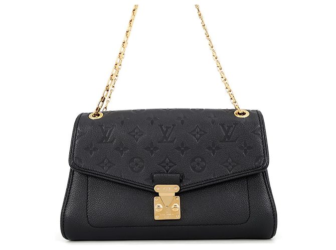 Louis Vuitton Monogram Empreinte Chain Shoulder Bag Black