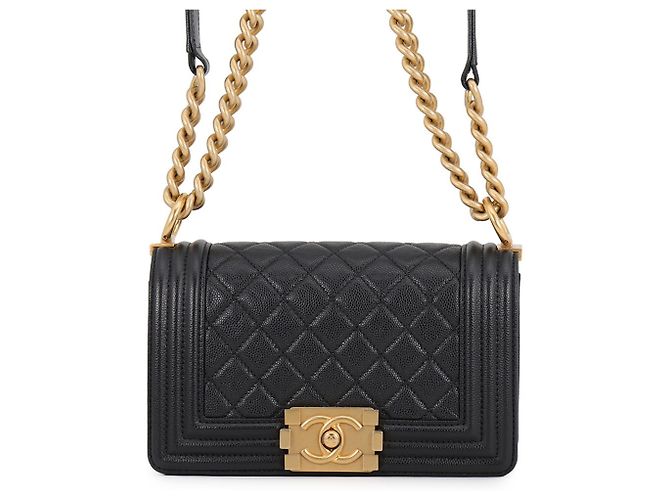 Borsa a tracolla Chanel Boy Small Matelassé con catena Nero
